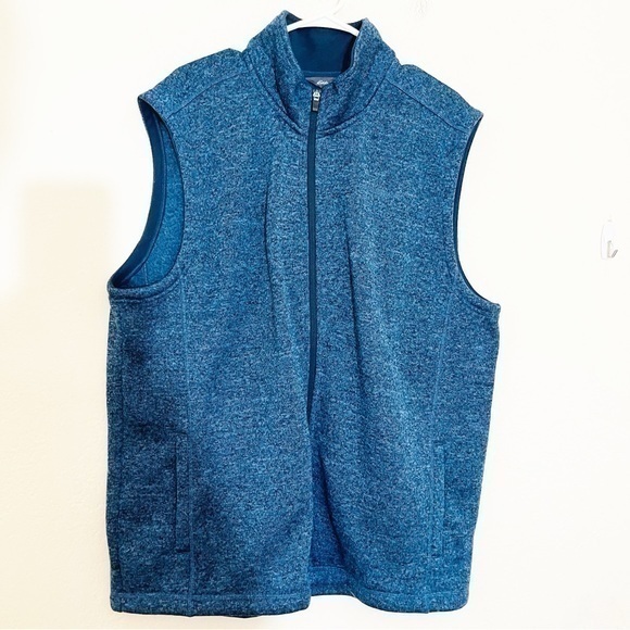 Eddie Bauer Sleeveless Full Zip Fleece Vest Jacket XL Blue Pockets - Picture 1 of 11